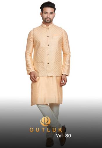 Outlook Vol 80 Designer Wedding Mens Kurta Pajama With Koti Collection